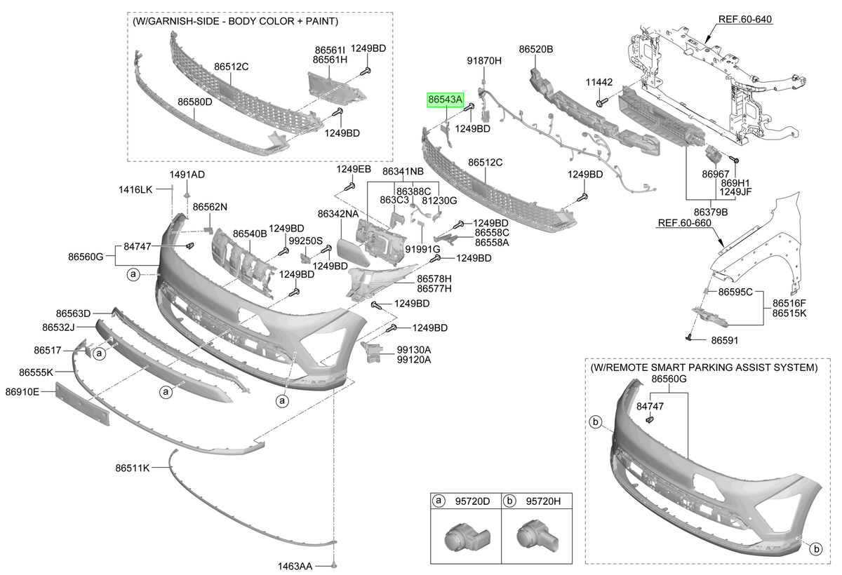 Soporte Parachoque Del. Original Para Hyundai Kona 2023-2025