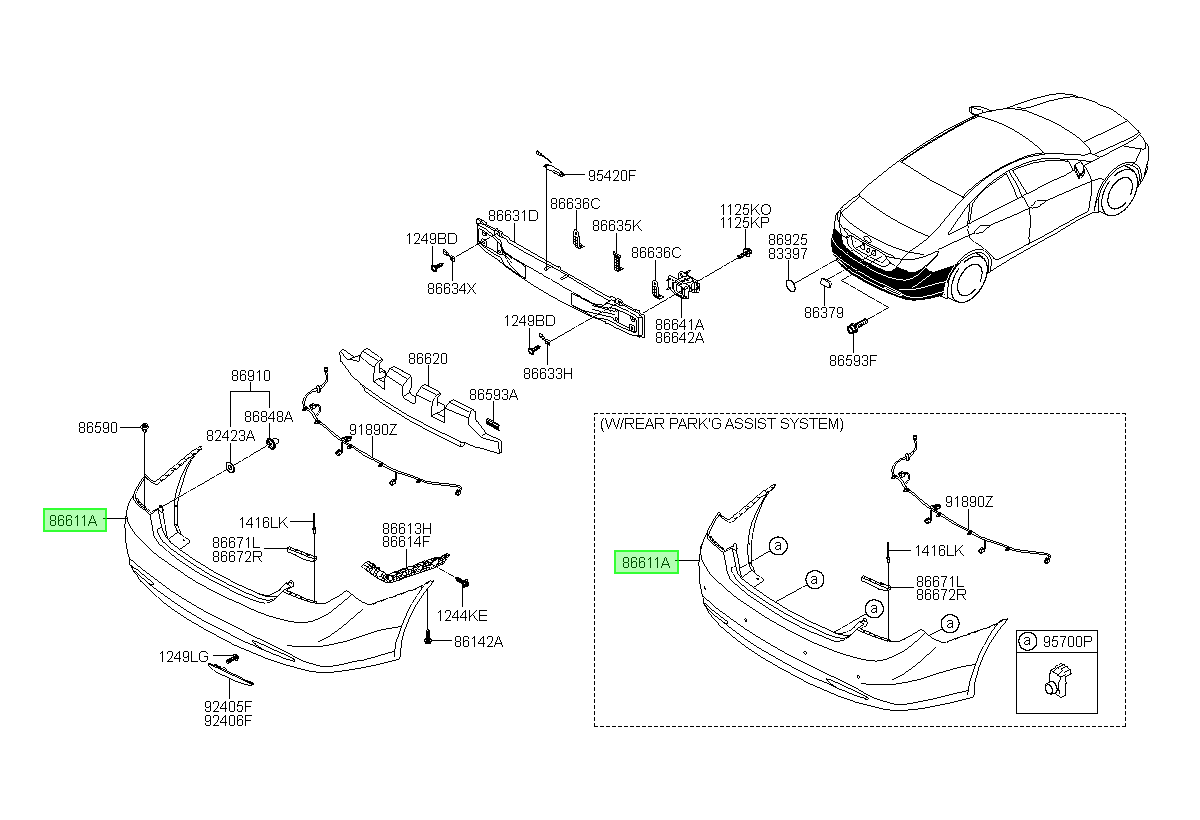 Parach Sonata Tras. Orig. Para Hyundai 2011-2014