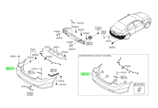 Parach Sonata Tras. Orig. Para Hyundai 2011-2014