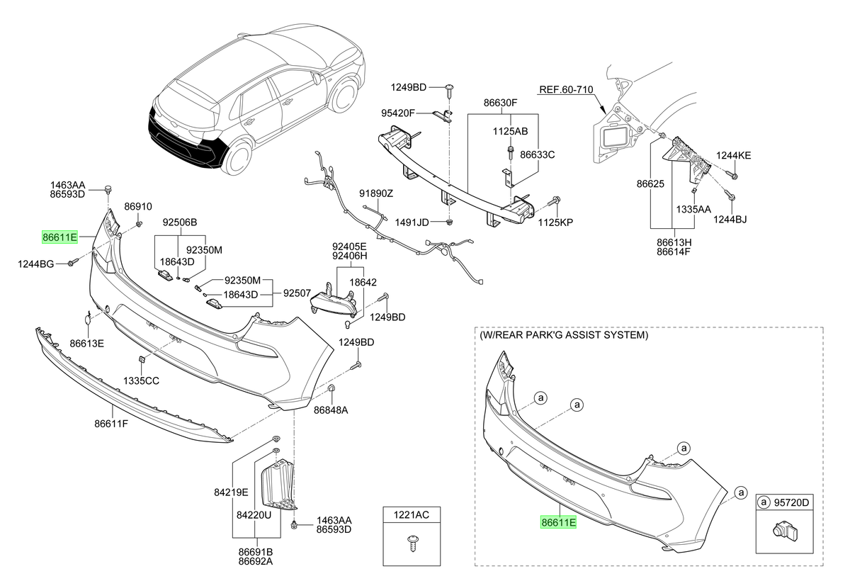 Parachoque Tras. Tras. Orig. Para Hyundai I30 Desde 2017