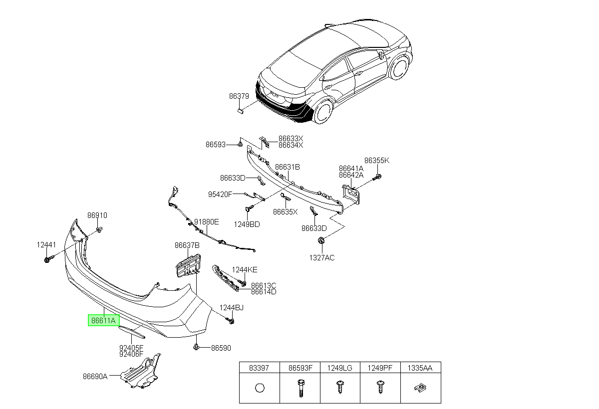 Parachoque Tras( Orig. Para Hyundai Elantra 2011-2015