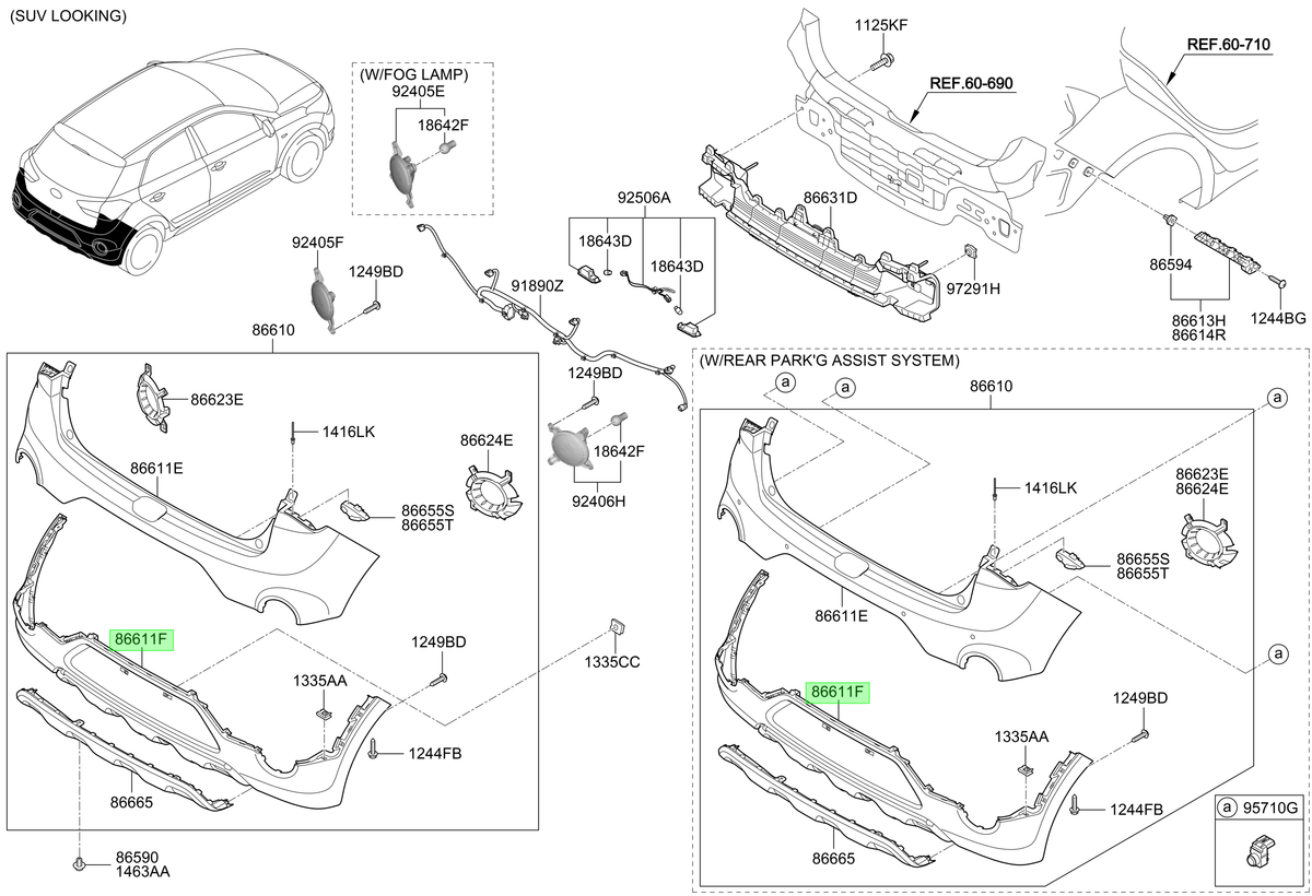 Rejilla Parachoque Original Para Hyundai I20 2014-2022