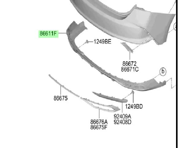 Funda Trasero Era Inferior Para Hyundai Accent desde 2020Original