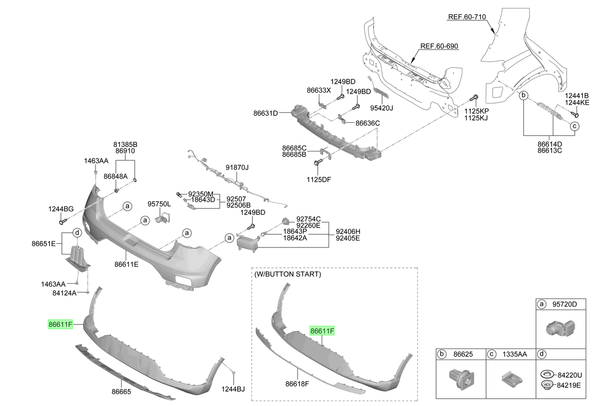 Cubierta Parach. Tras Inf Orig. Para Hyundai Venue 2019 2022