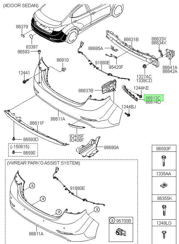 Soporte Parach Tras. Lh Orig. Para Hyundai Elantra 2011-2015