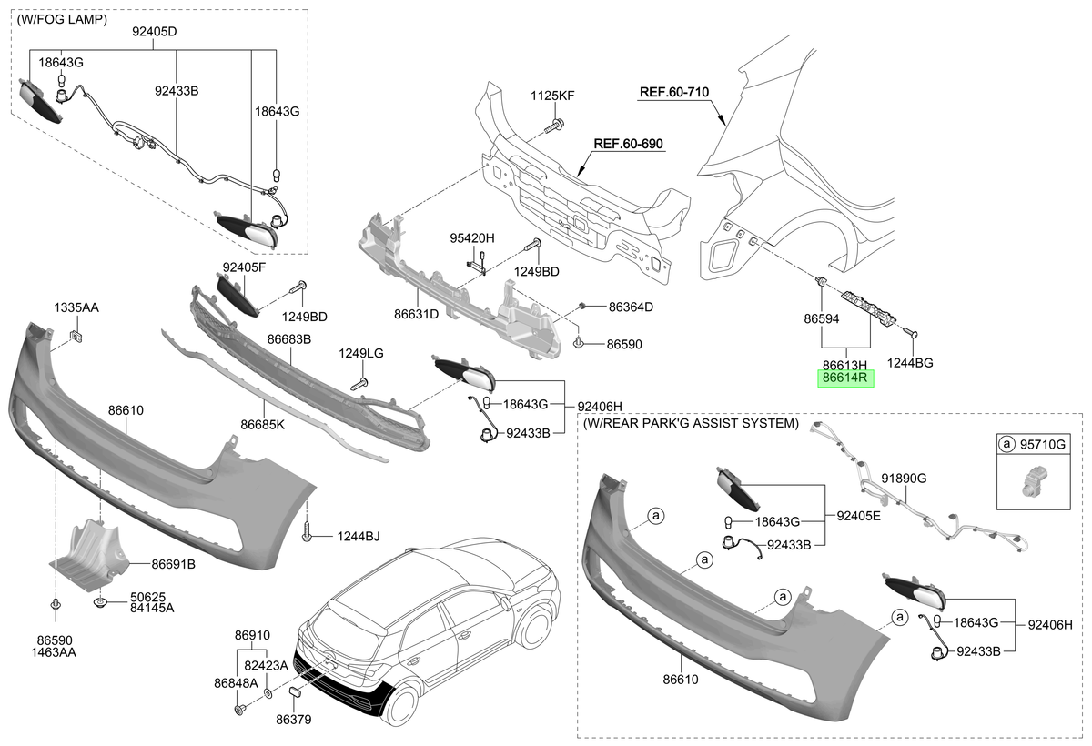 Soporte Der.parachoq Rh Orig. Para Hyundai I20 Desde 2017