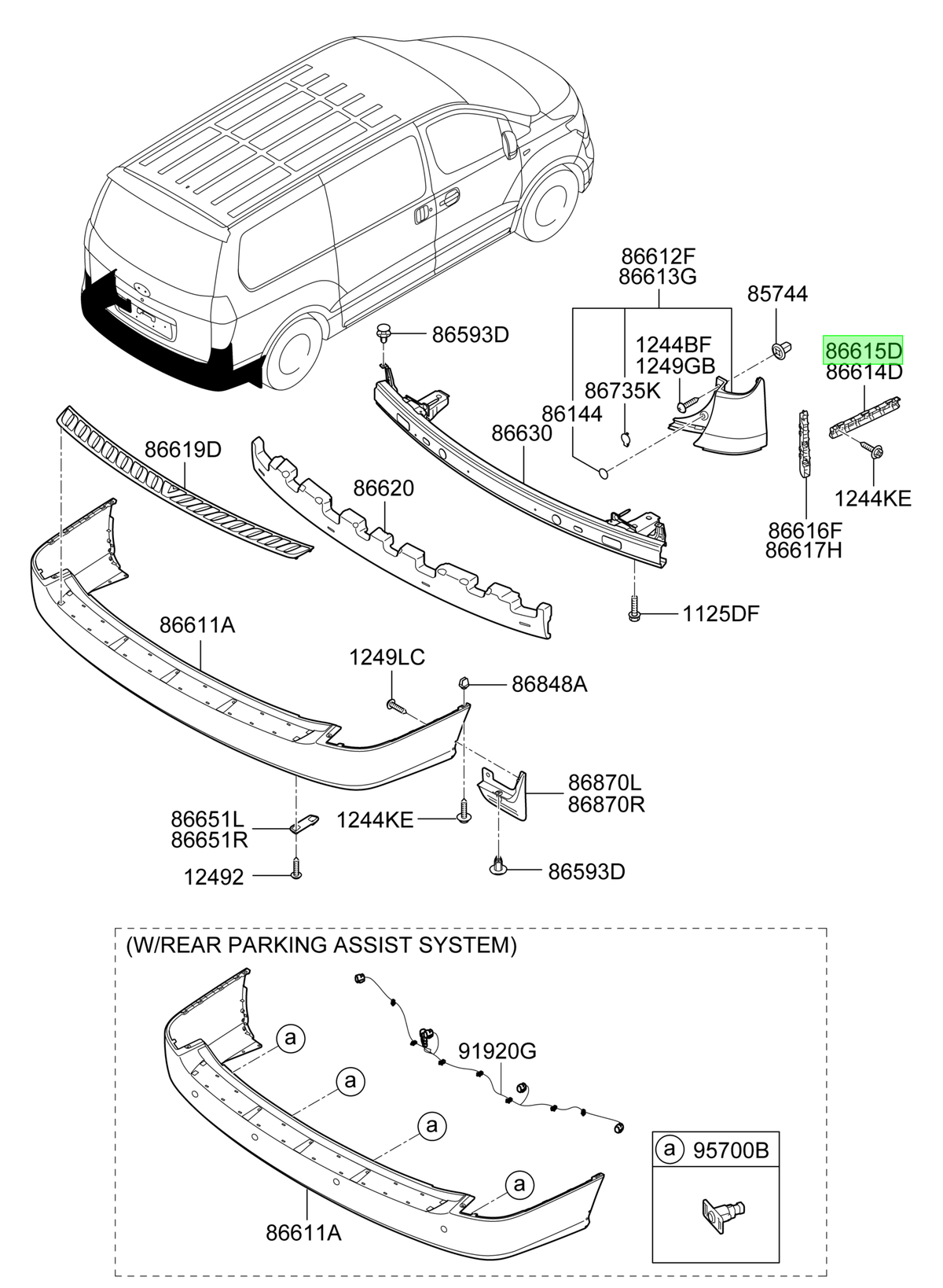 Guia Izq Parachoques Tras Para Hyundai Orig.h1 2015 2019
