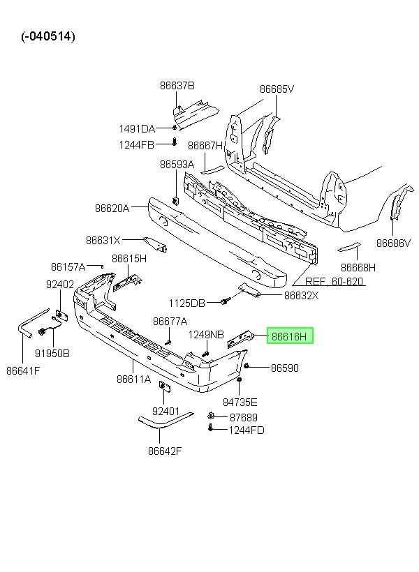 Refuerzo Original Para Hyundai Terracan 2000-2007