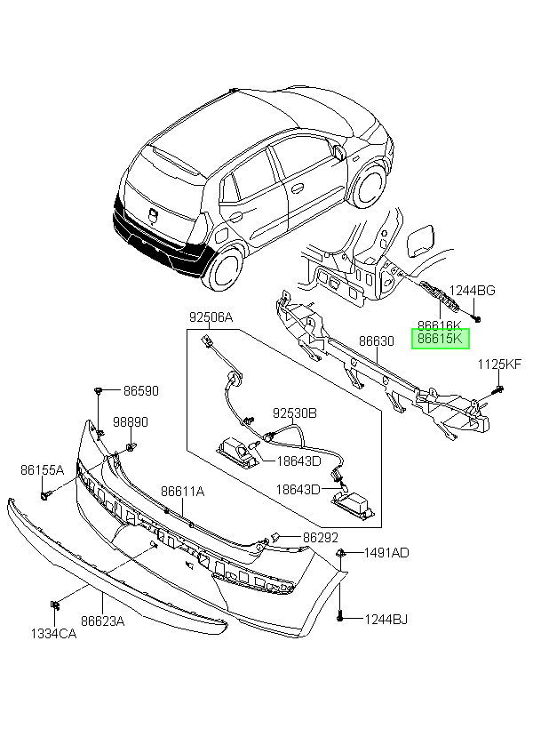 Soporte I10 Tras. Lh Orig. Para Hyundai 2010-2015