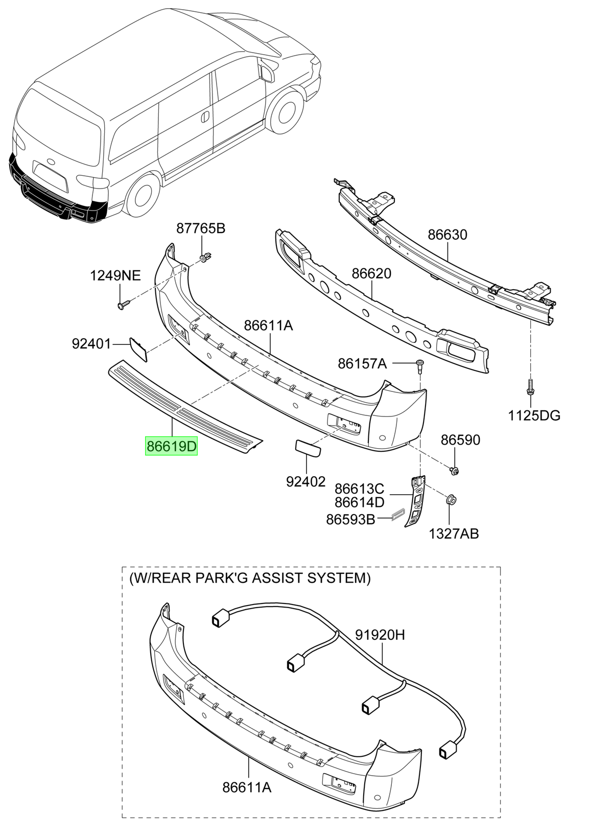 Parachoque Tras. Original Para Hyundai H1 1997-2008