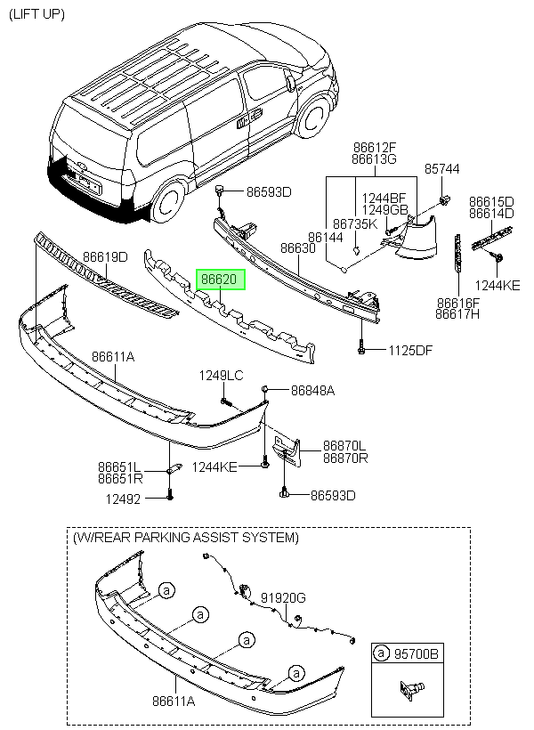 Absorbedor De Impac H1 Tras. Orig. Para Hyundai Desde 2007