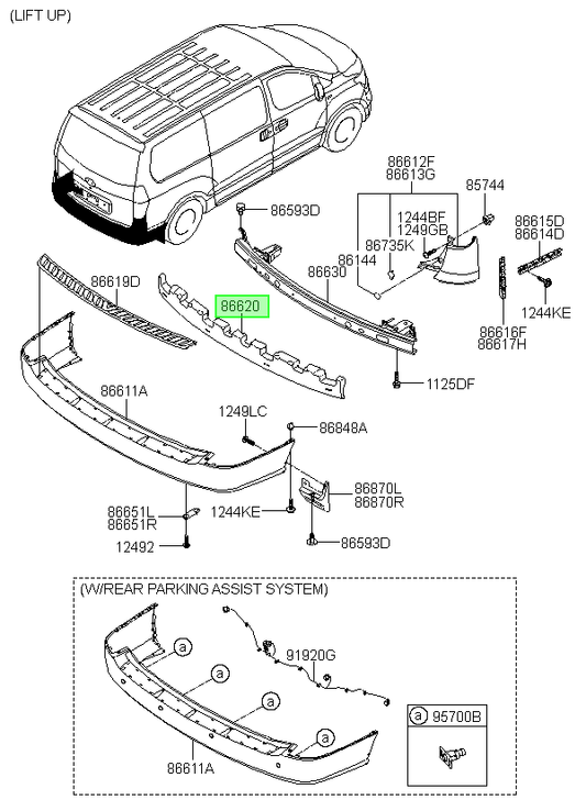 Absorbedor De Impac H1 Tras. Orig. Para Hyundai Desde 2007
