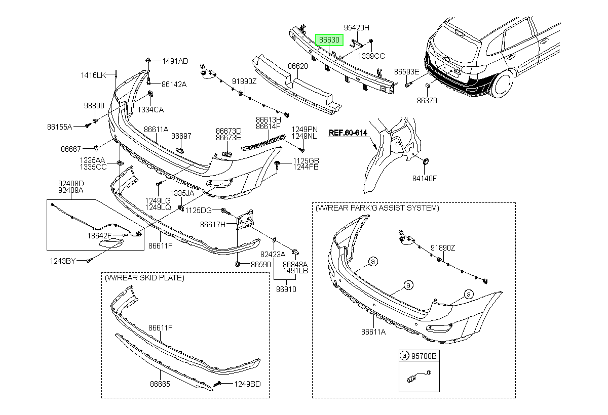 Refuerzo Parachoque Orig. Para Hyundai Santa Fe 2006-2012
