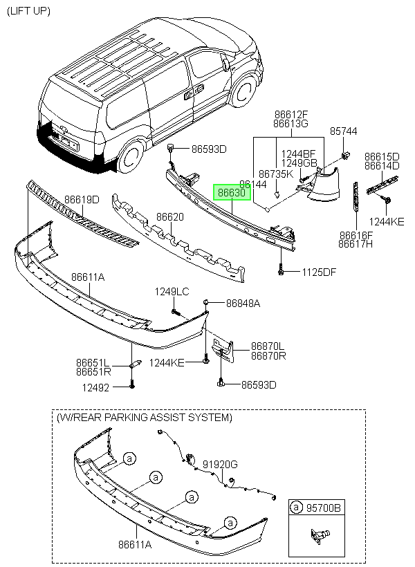 Refuerzo Parachoque /gd Orig. Para Hyundai H1 Desde 2007