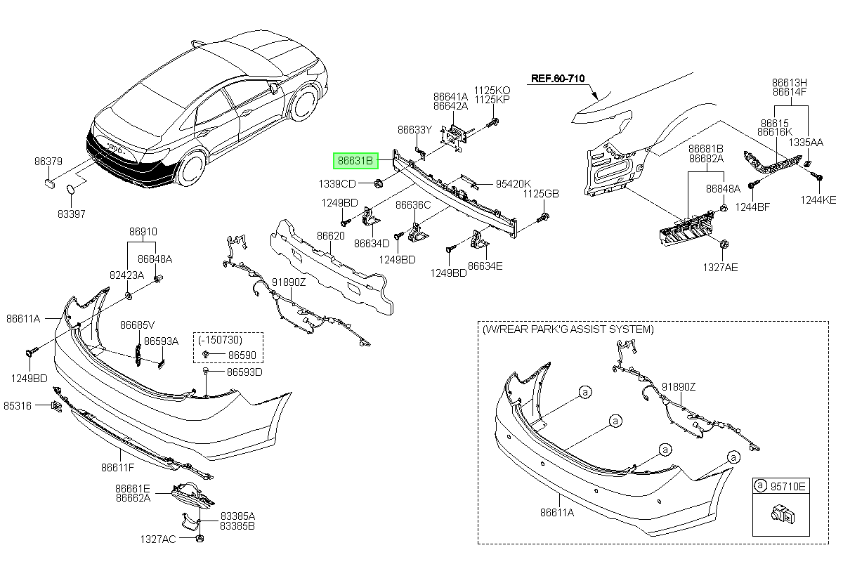 Riel Parachoques Tra Orig. Para Hyundai Azera 2012-2015
