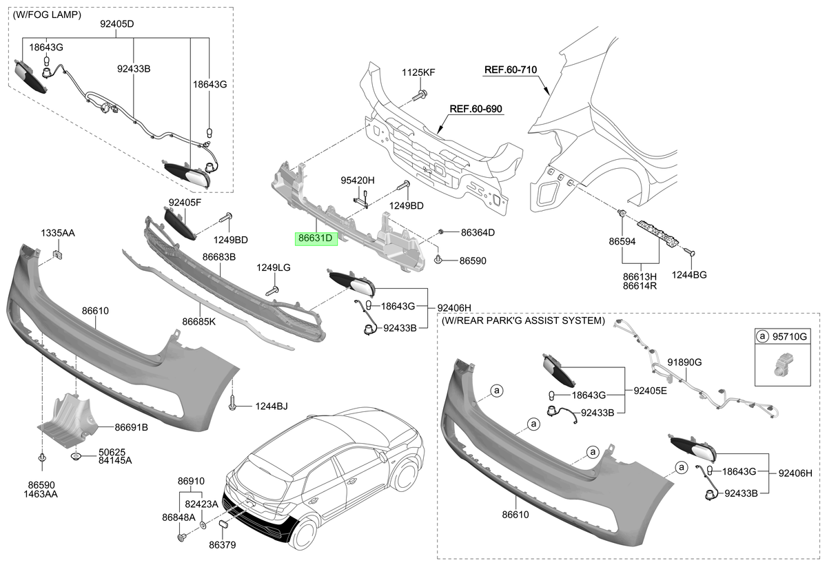 Viga Parachoques Tras. Orig. Para Hyundai I20 Desde 2017