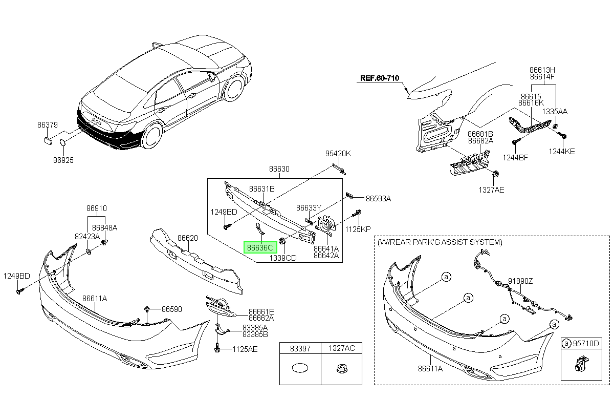Soporte Parachoque T Orig. Para Hyundai Azera 2012-2015