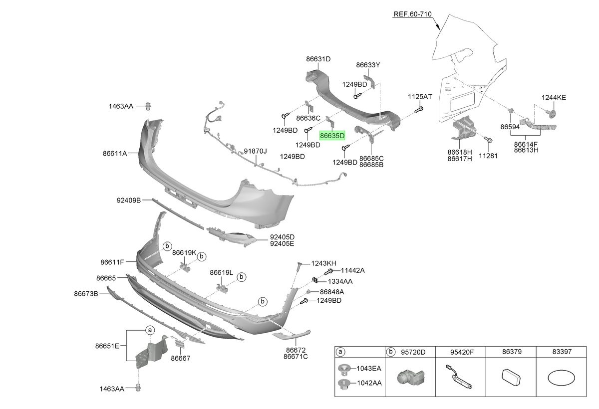 Soporte Parachoque Original Para Hyundai Santa Fe 2020-2025
