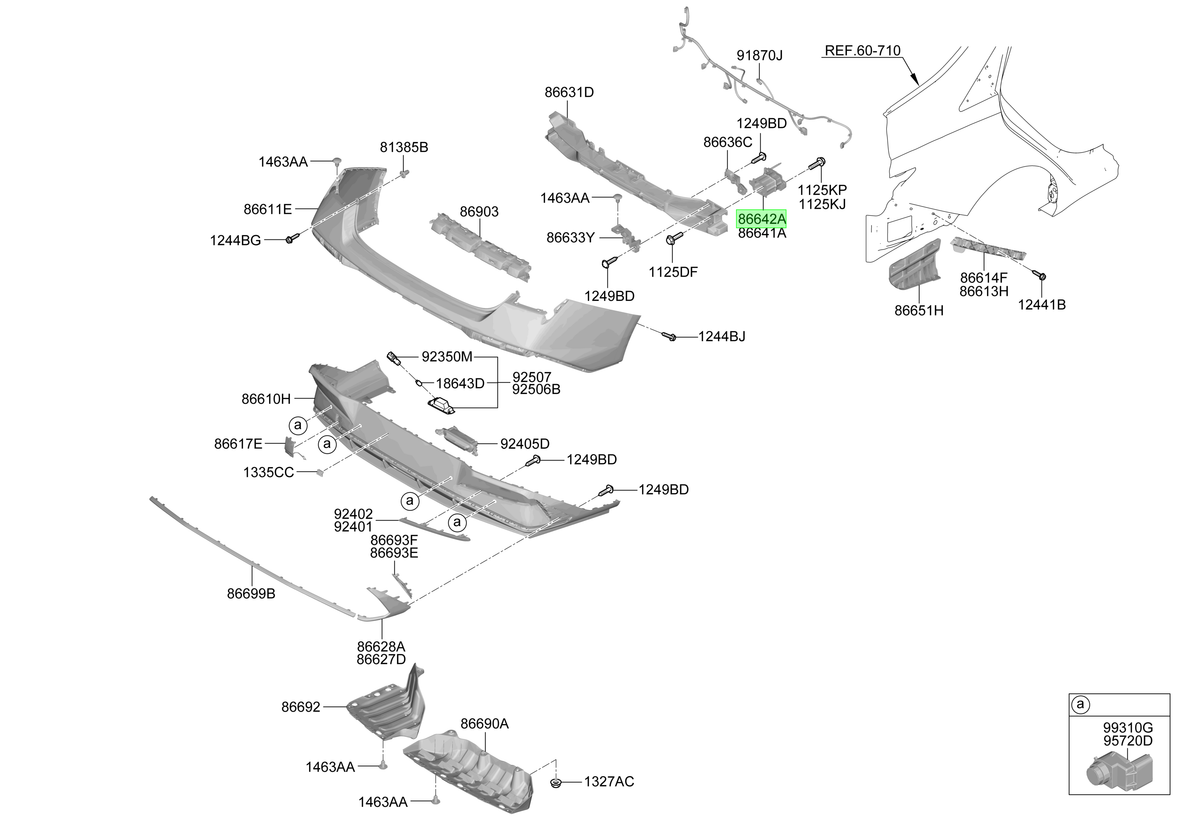 Soporte Lat. Der. Parach. Tras. Rh Original Para Hyundai Ela
