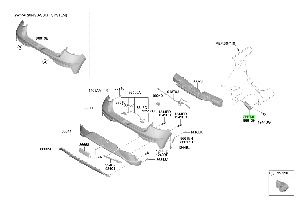 Parachoque Tras. Rh Original Para Hyundai I20 2023-2025
