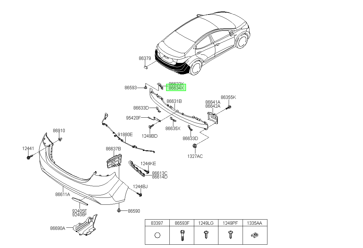 Guia De Parachoque Tra Orig. Para Hyundai Elantra 2011-2015