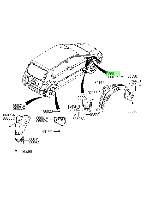 Guardafango Rueda Del Izq Orig. Para Hyundai Getz 2003/2011