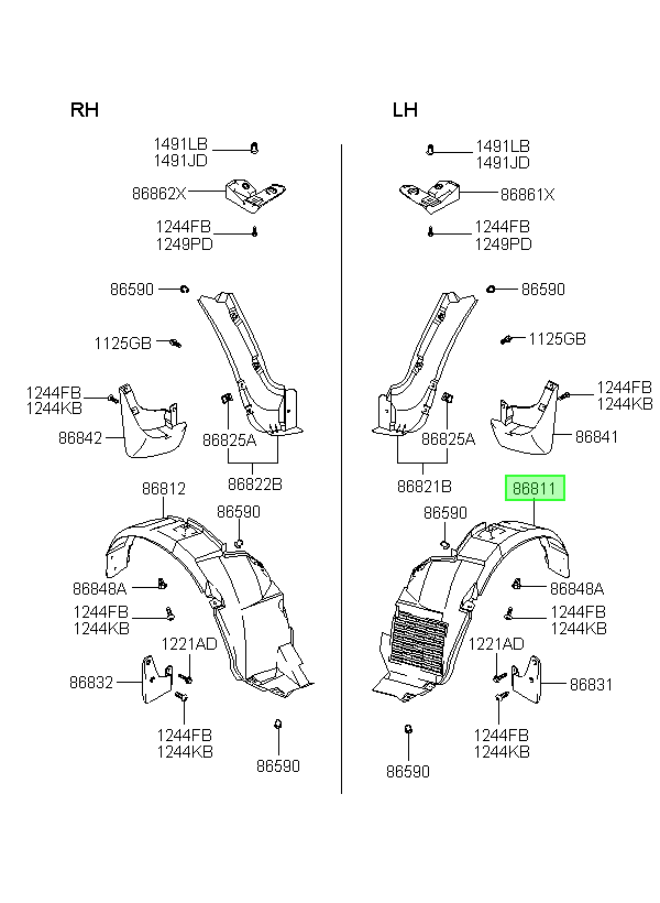 Guardafango Original Para Hyundai Elantra 2000-2016