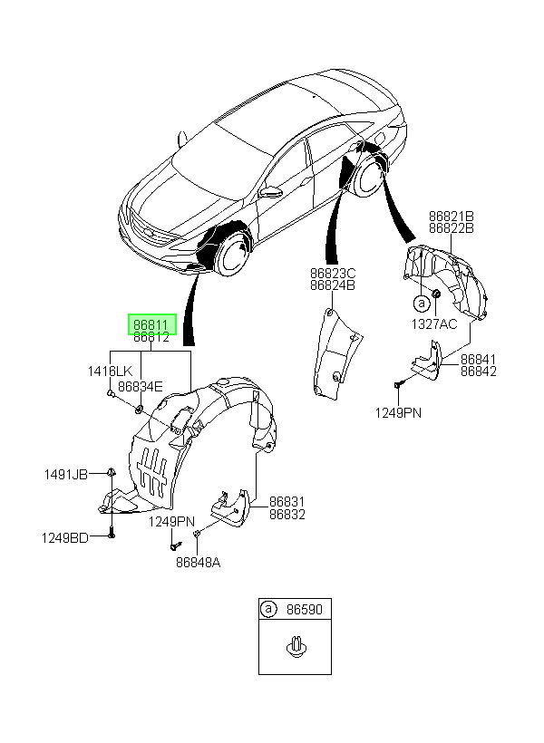 Guardagango Del Del. Lh Orig. Para Hyundai Sonata 2011-2014