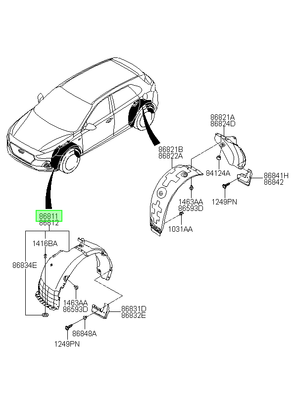 Guardafango Original Para Hyundai I30 2017-2020