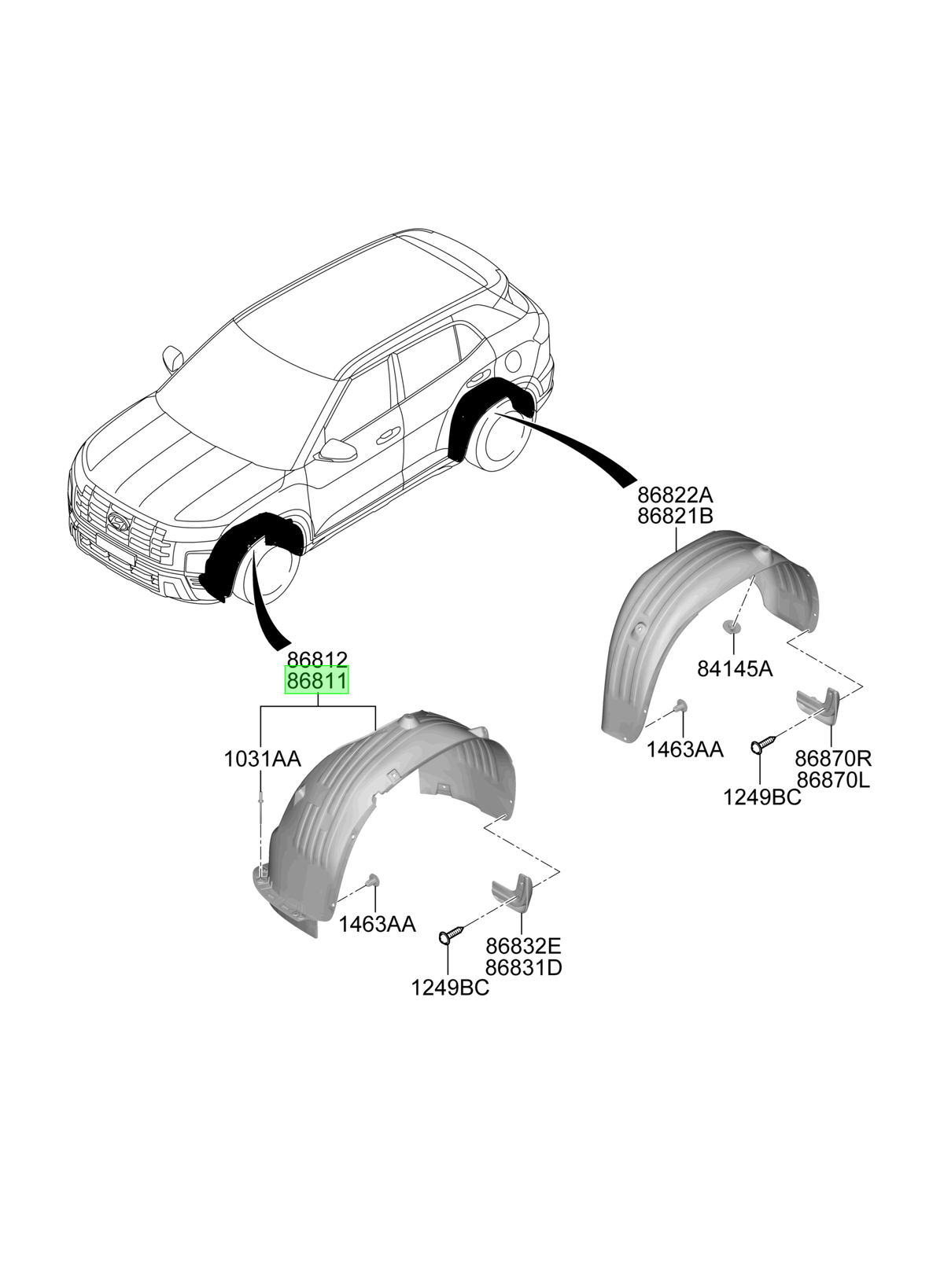 Guardafango Del. Izq. Original Para Hyundai Creta 2024-2025