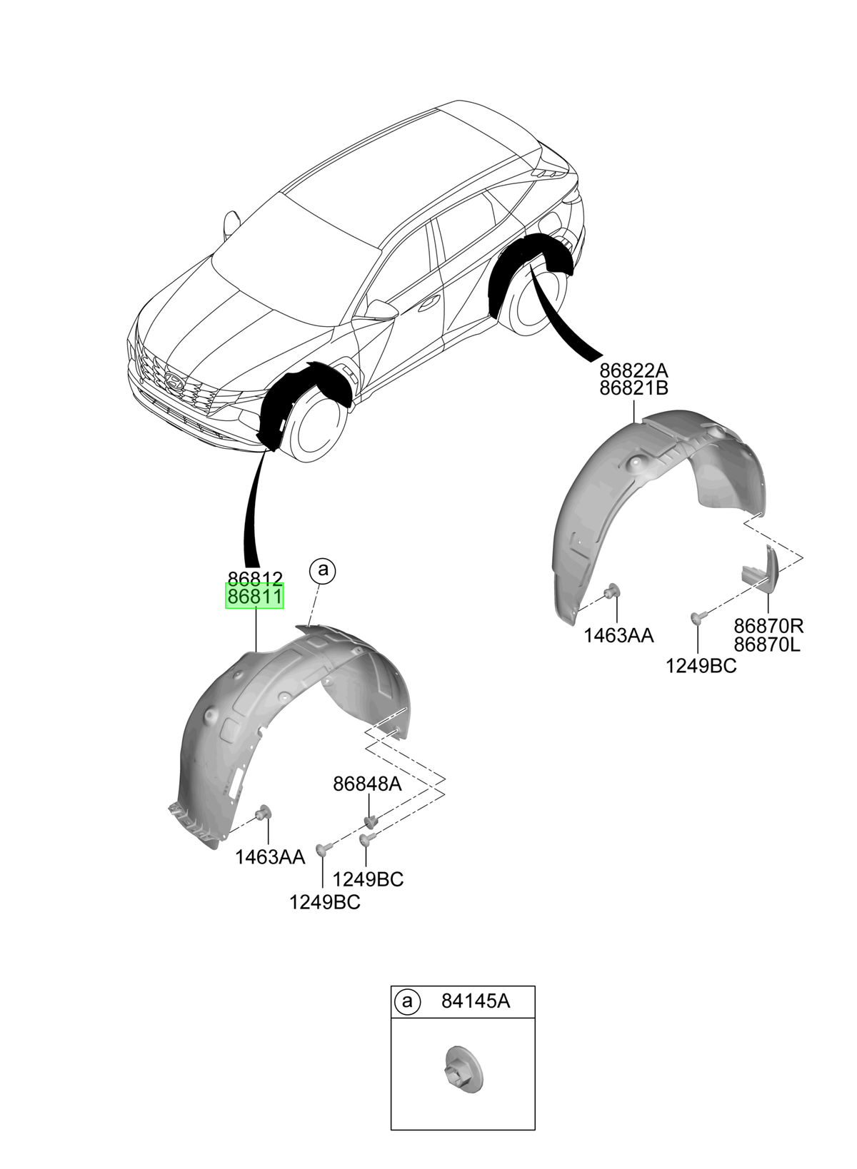 Guardafango Original Para Hyundai Tucson 2020-2025