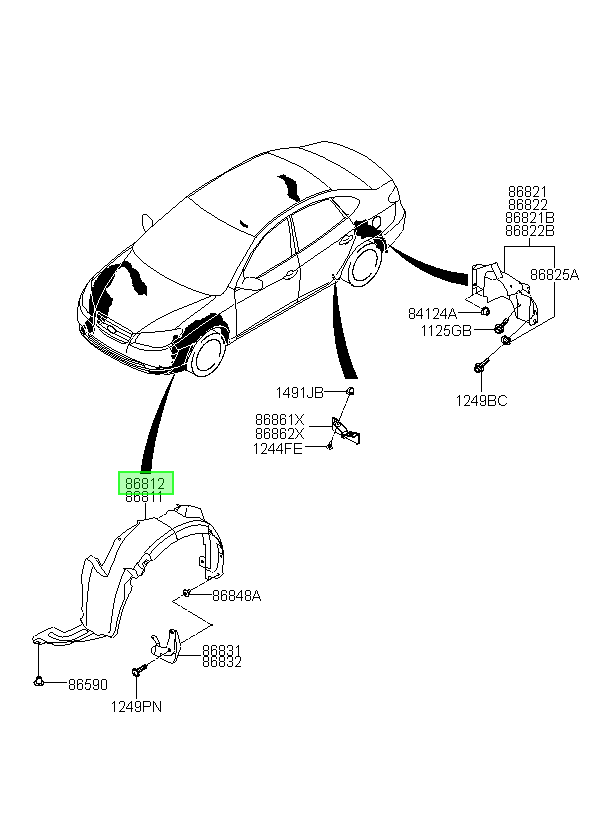 Guardafango Original Para Hyundai Elantra 2006-2015