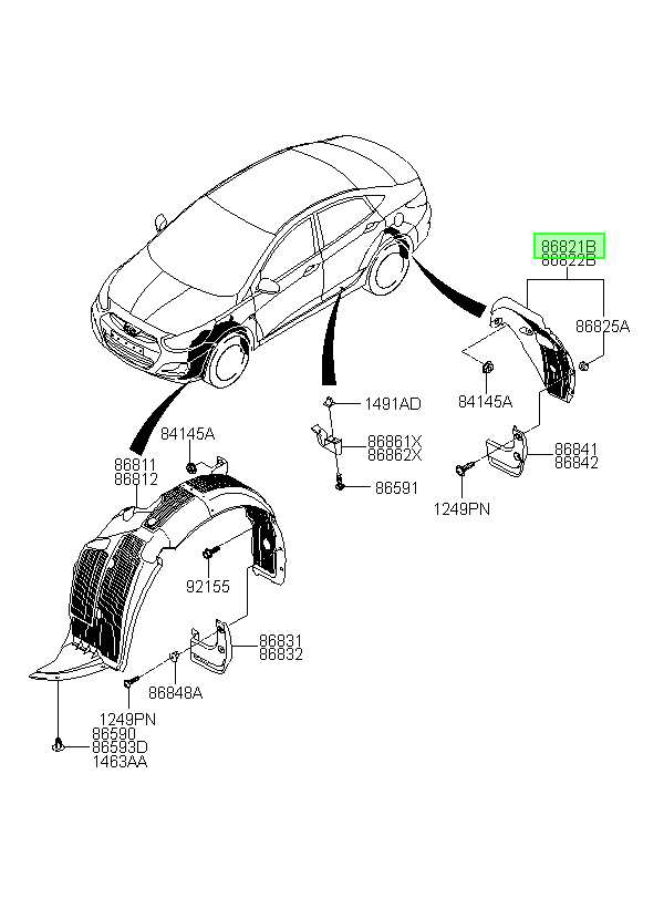 Guardafango Lh Original Para Hyundai Accent 2010-2020