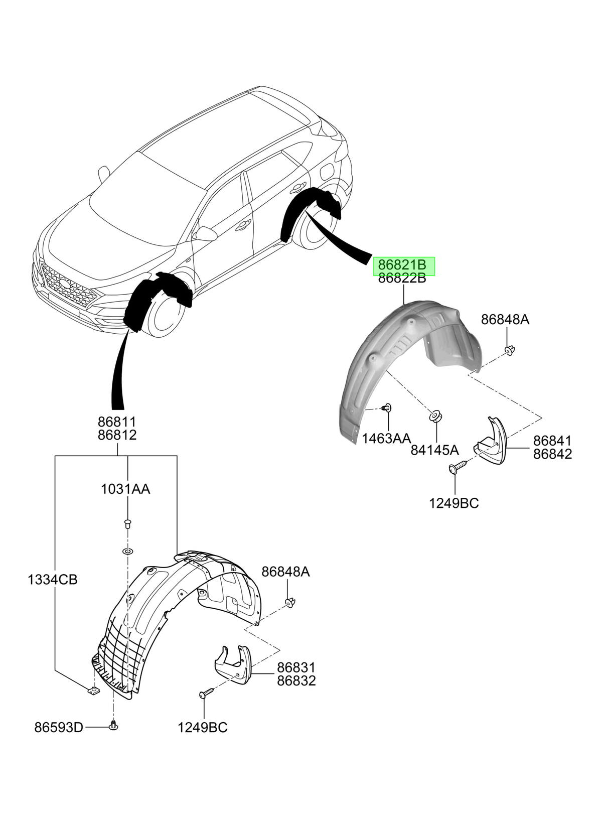 Guardafango Int. Lh Int Orig. Para Hyundai Tucson Desde 2015