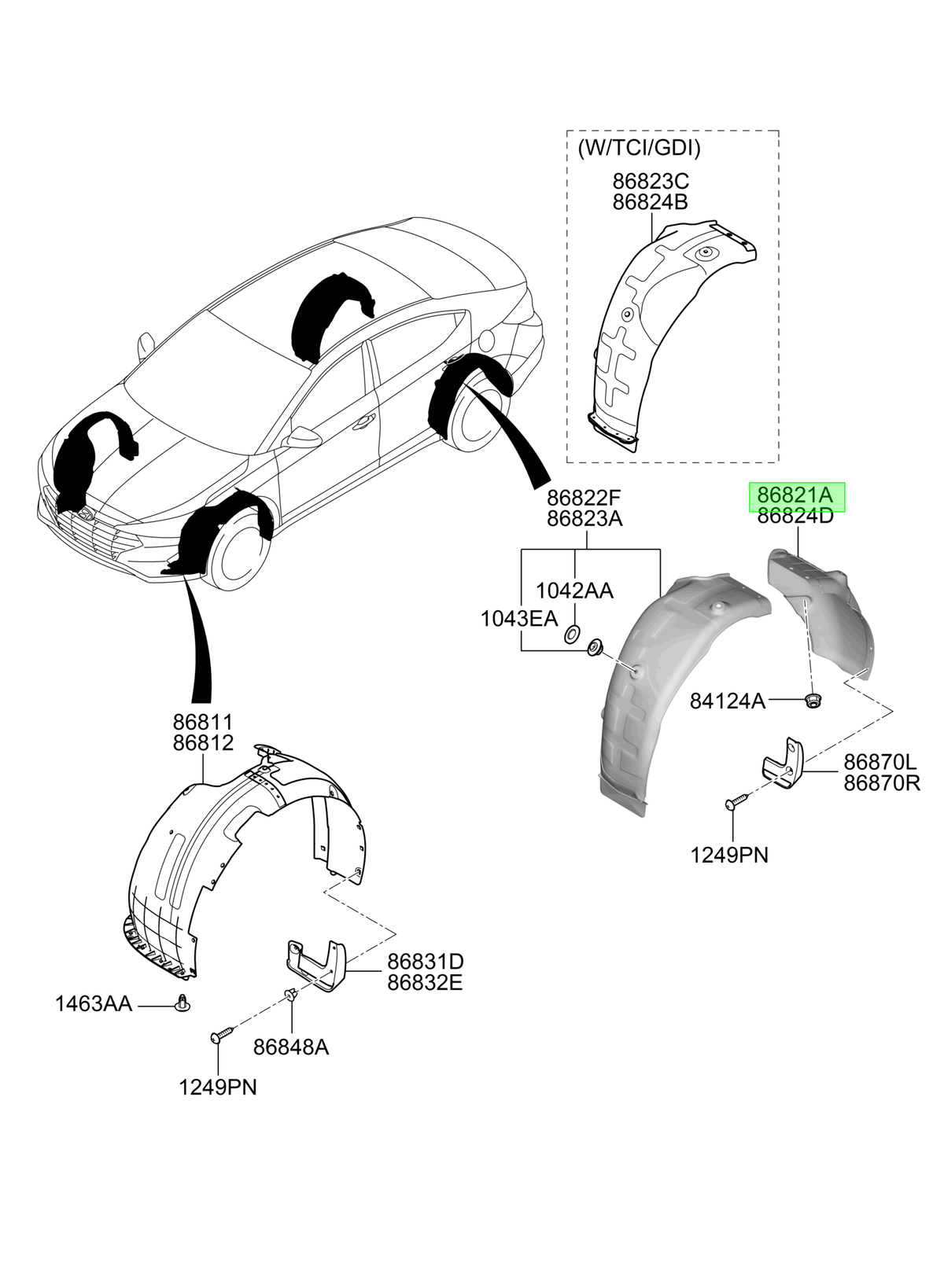 Guardafango Lh Original Para Hyundai Elantra 2018-2025