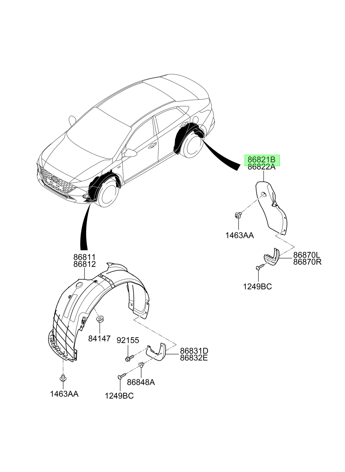 Guardafango Original Para Hyundai Accent 2020-2024