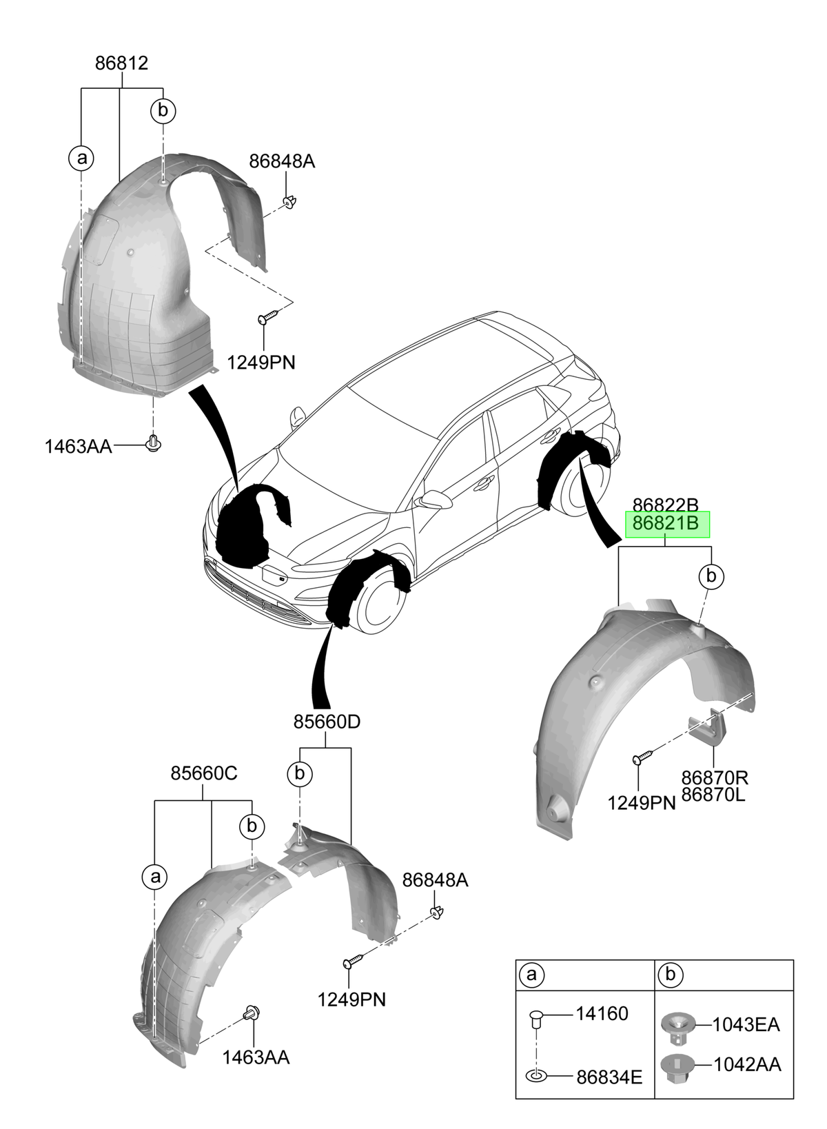 Guardafango Tras. Izq. Lh Orig. Para Hyundai Kona 2018-2024