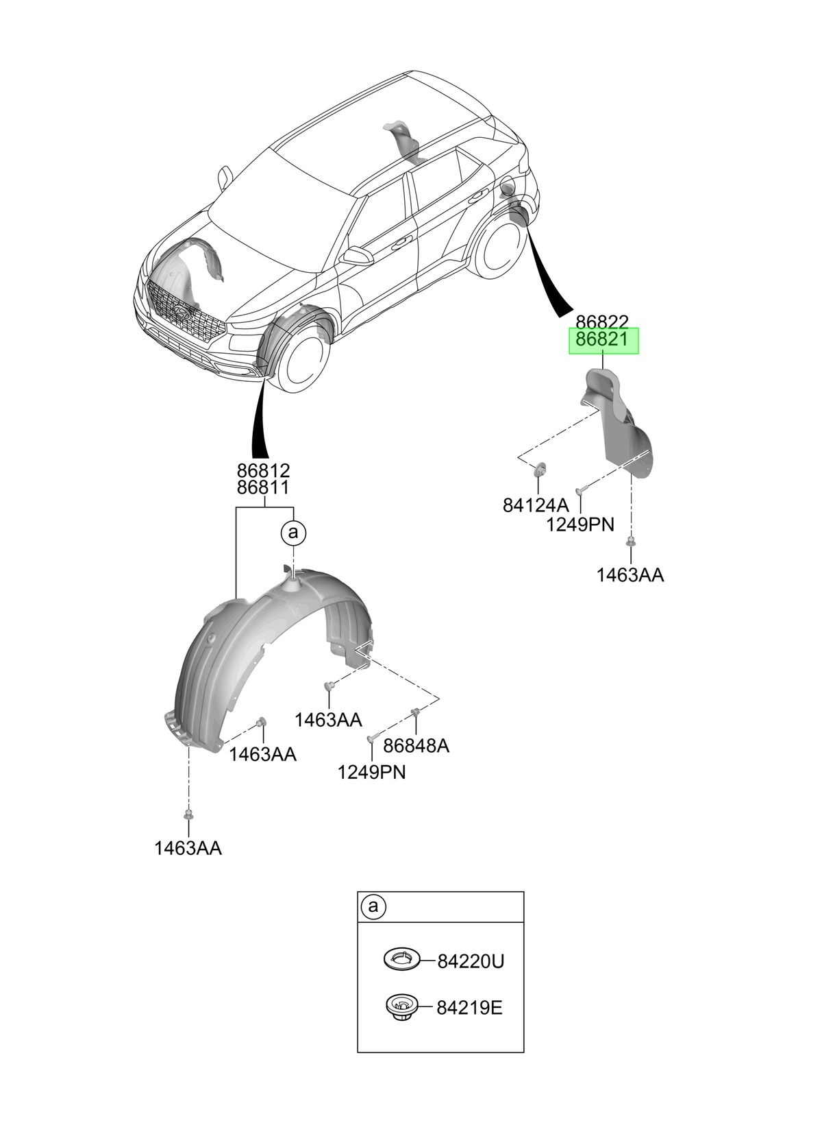 Guardafango Int. Lh Int Orig. Para Hyundai Venue Desde 2019