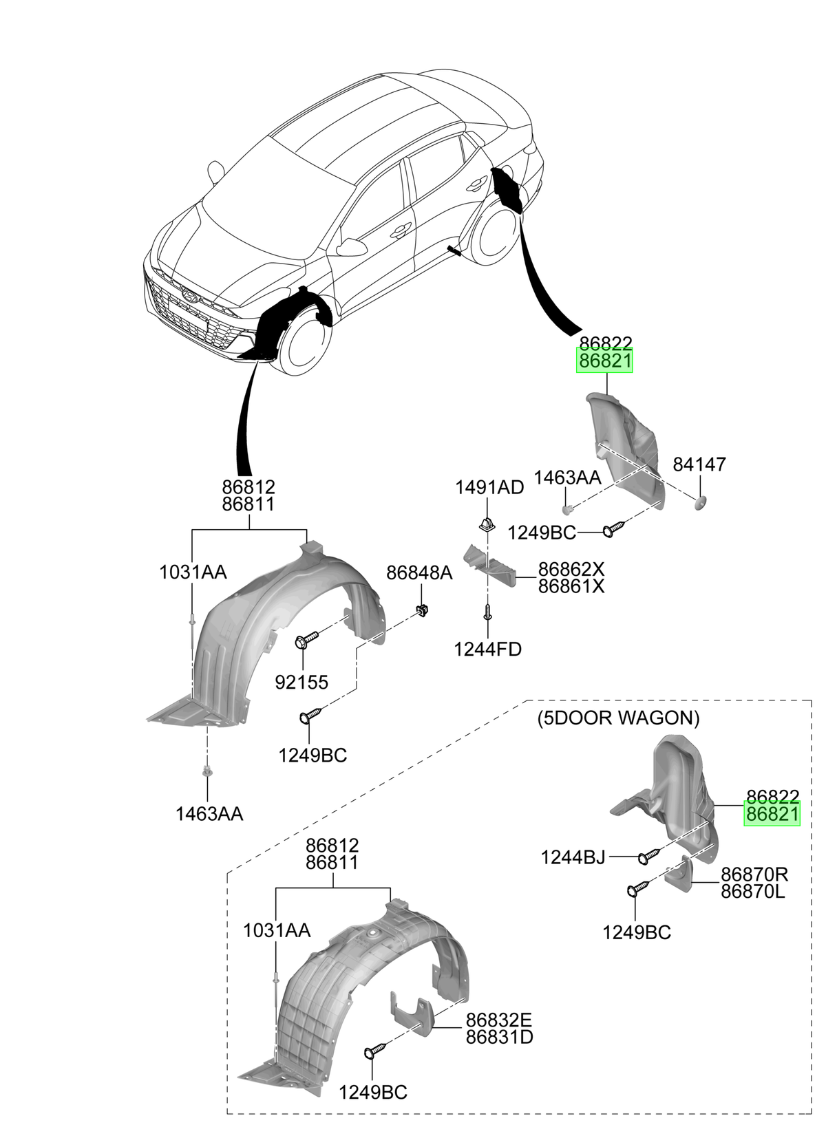 Guardafango Original Para Hyundai I10 2019-2025