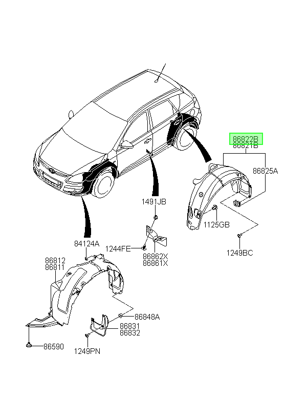 Guardafango I3 Tras. Rh Orig. Para Hyundai I30 2008-2012