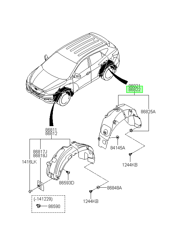 Guardafango Original Para Hyundai Tucson 2013-2016