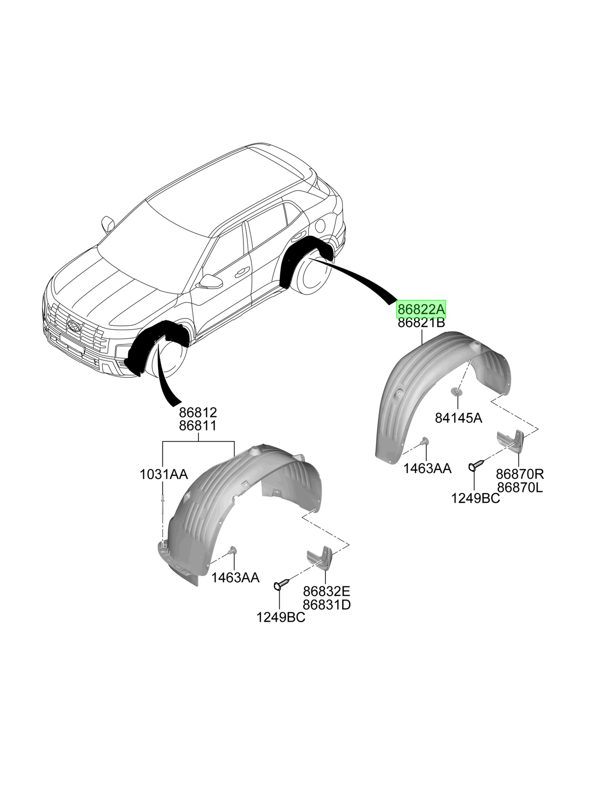 Guardafango Tras. Der. Rh Orig. Para Hyundai Creta 2021-2025