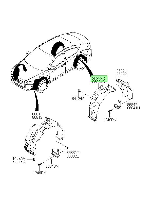 Guardafango Original Para Hyundai Elantra 2015-2020