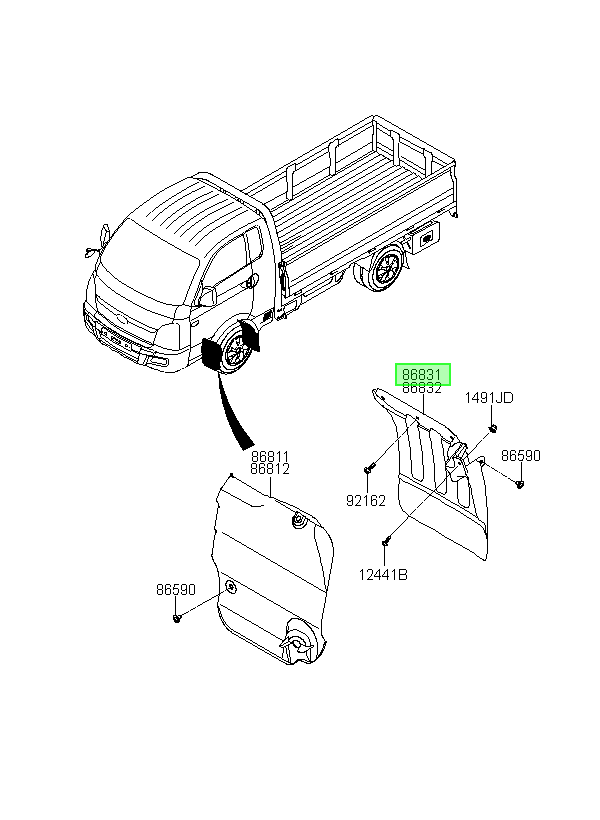 Guardafango Del. Izq. Lh Original Para Hyundai H1 2003-2025