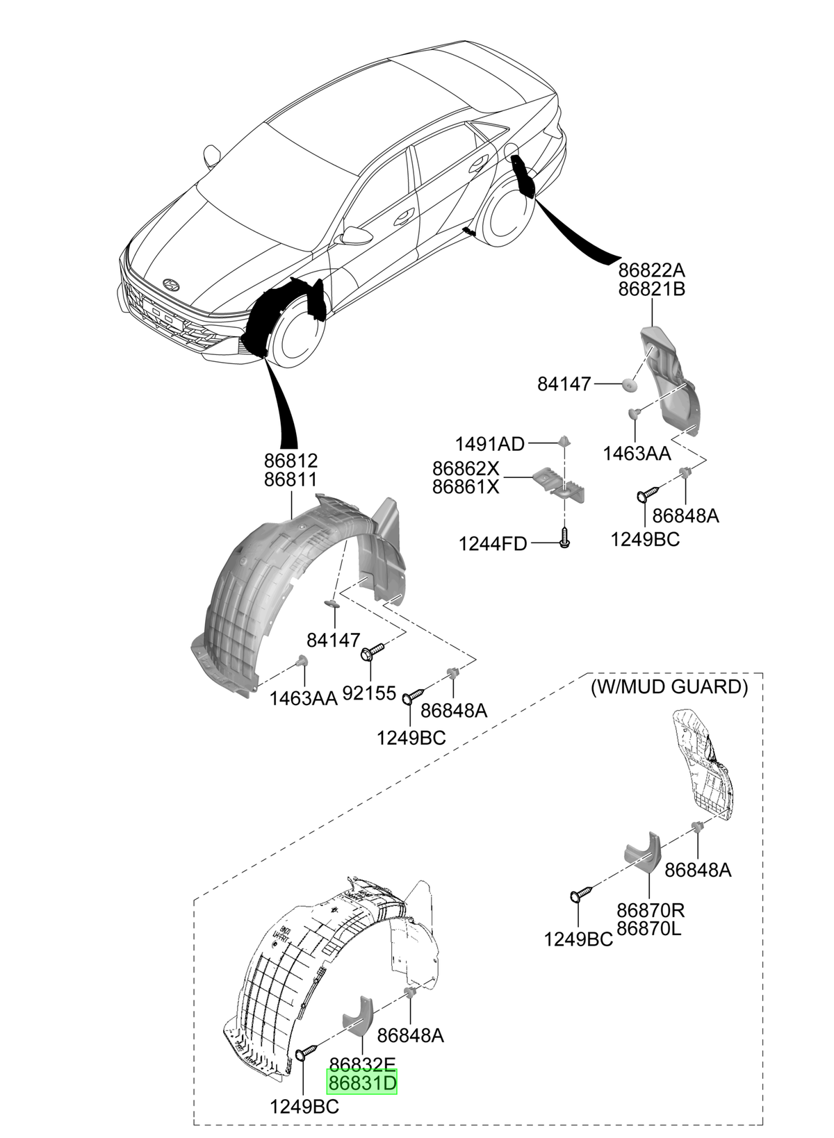 Aleta Guardafango Del. Izq. Lh Original Para Hyundai Accent