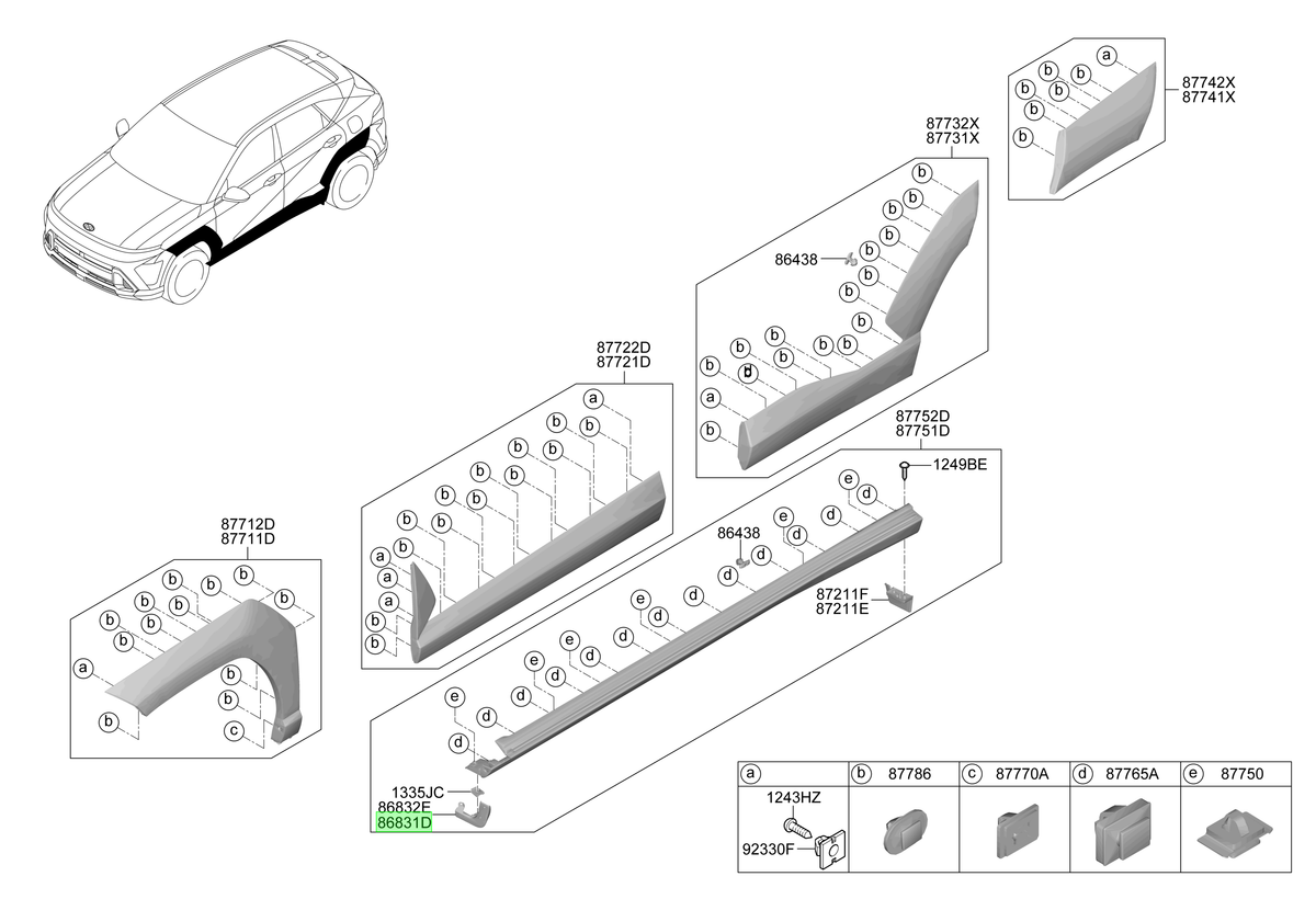 Guardafango Lh Original Para Hyundai Kona 2023-2025