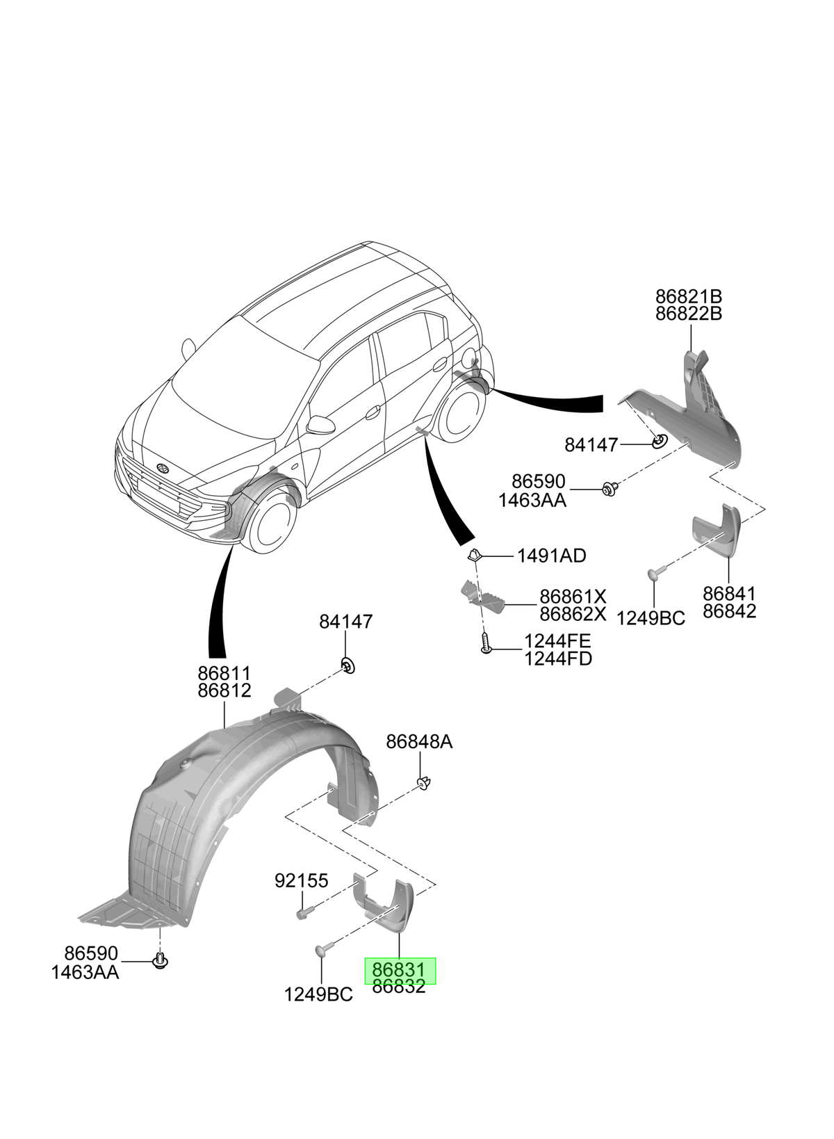 Guardafango Del. Lh Orig. Para Hyundai Atos Desde 2020