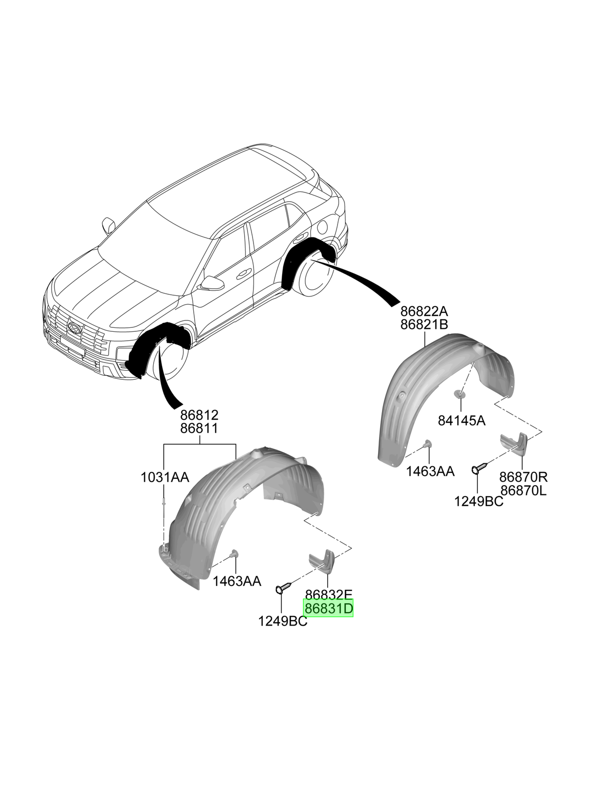 Aleta Guard. Del. Izq. Lh Orig. Para Hyundai Creta 2015-2025
