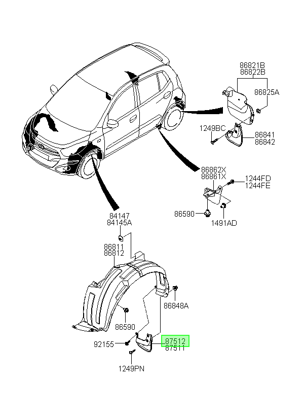 Faldin Del I10 Del. Rh Orig. Para Hyundai 2010-2015