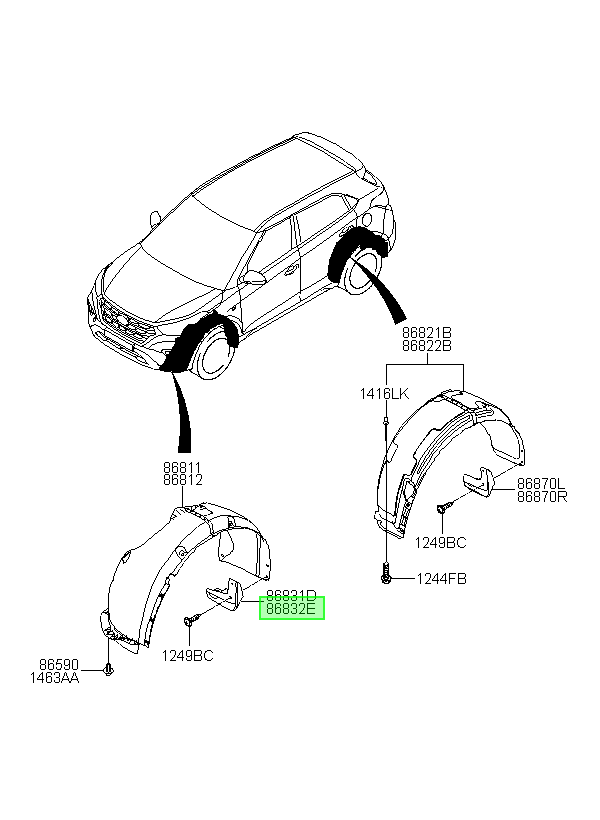 Guardafango Delanter Orig. Para Hyundai Creta Desde 2016
